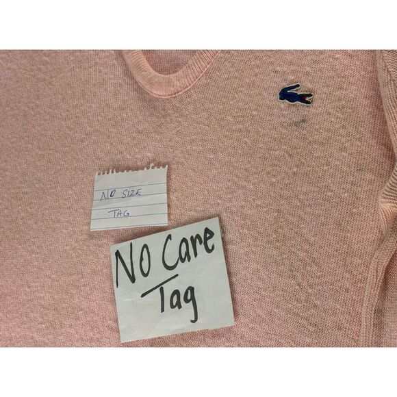 Izod Lacoste Womens Sweater Pink Solid Pullover Long Sleeve Crew Neck Tight Knit - Picture 6 of 6